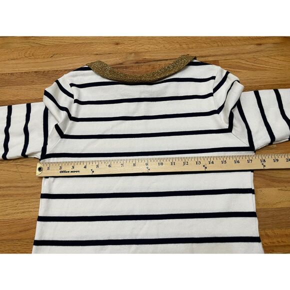 Boden Women's 8 White Sweater Cotton Knit Classic Striped Peter Pan Collared - Picture 10 of 10